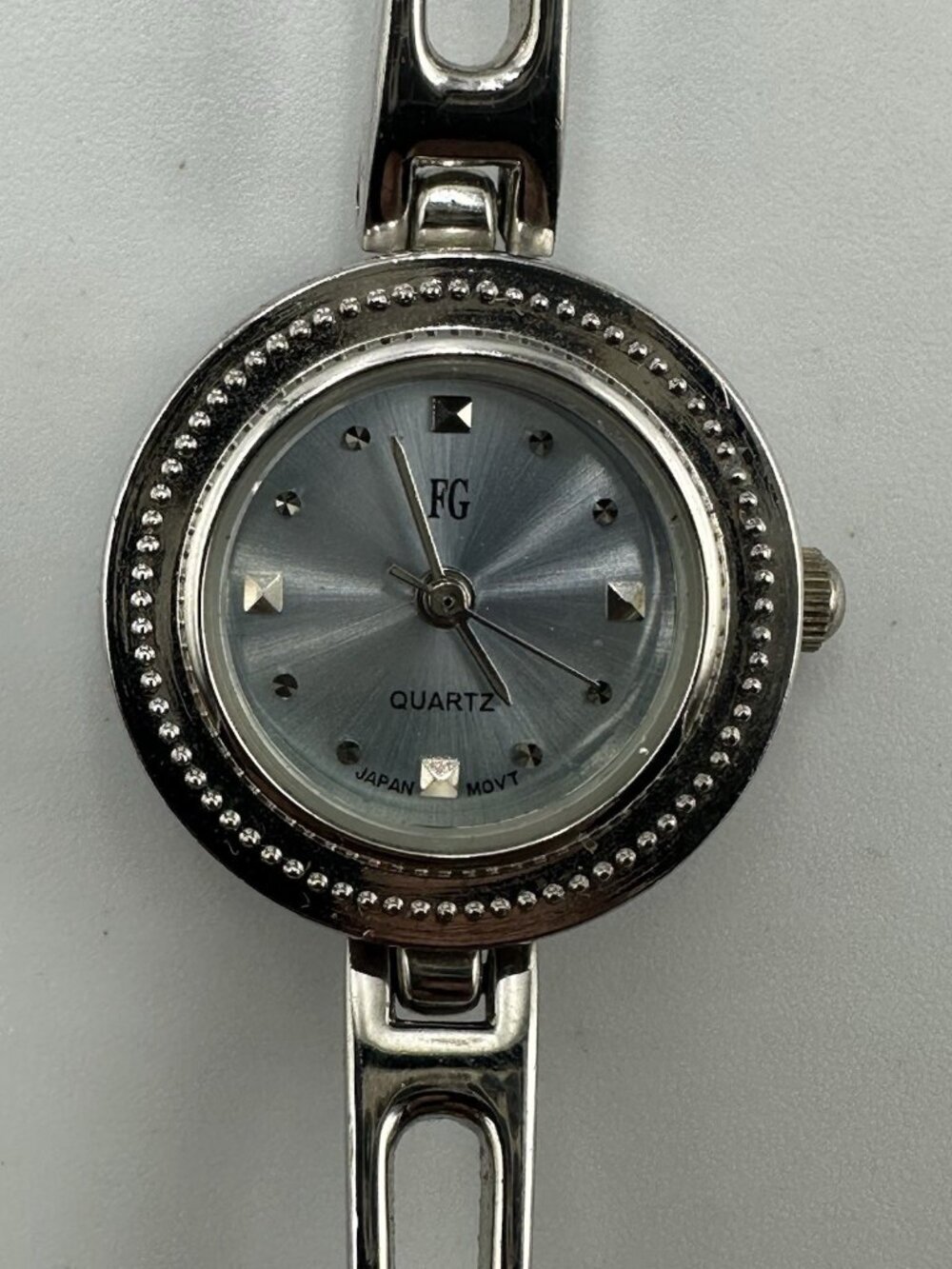 3/$30 Advance Watch Women Silver Tone Round Blue Dial 22MM New Battery 7.25 Inch